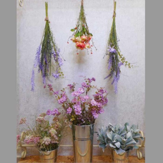 Artificial Meadow Flower Bouquet Lilac Wild Flowers Artificial Flowers